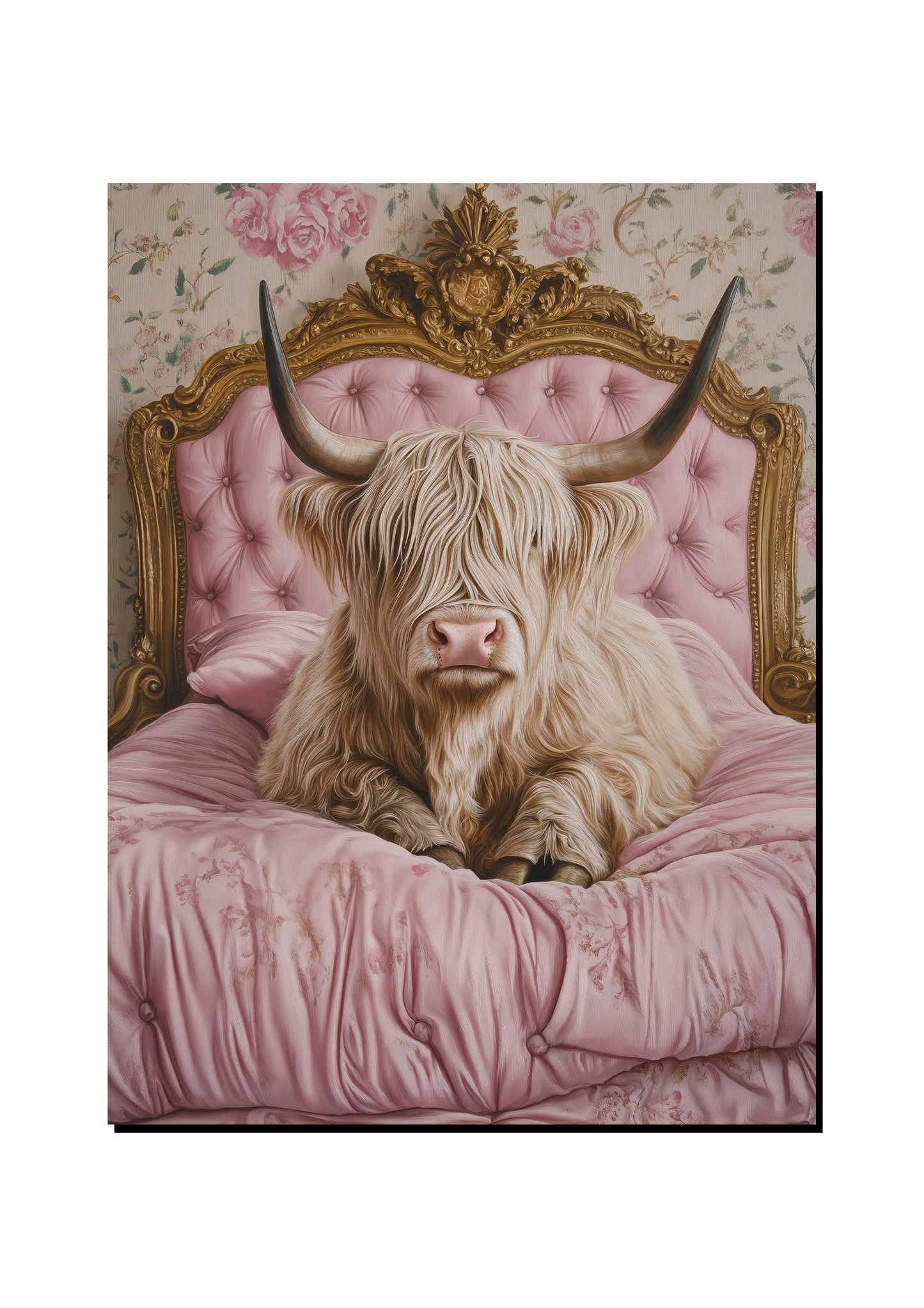 Luxury Highland Cow Wall Art art print