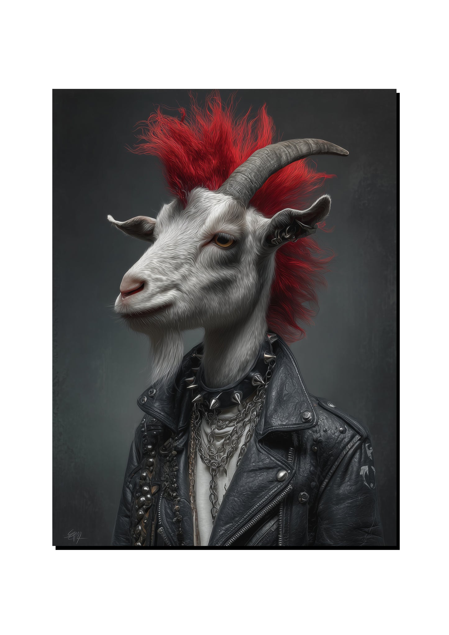 Goat Punk Portrait Wall Art Print art print