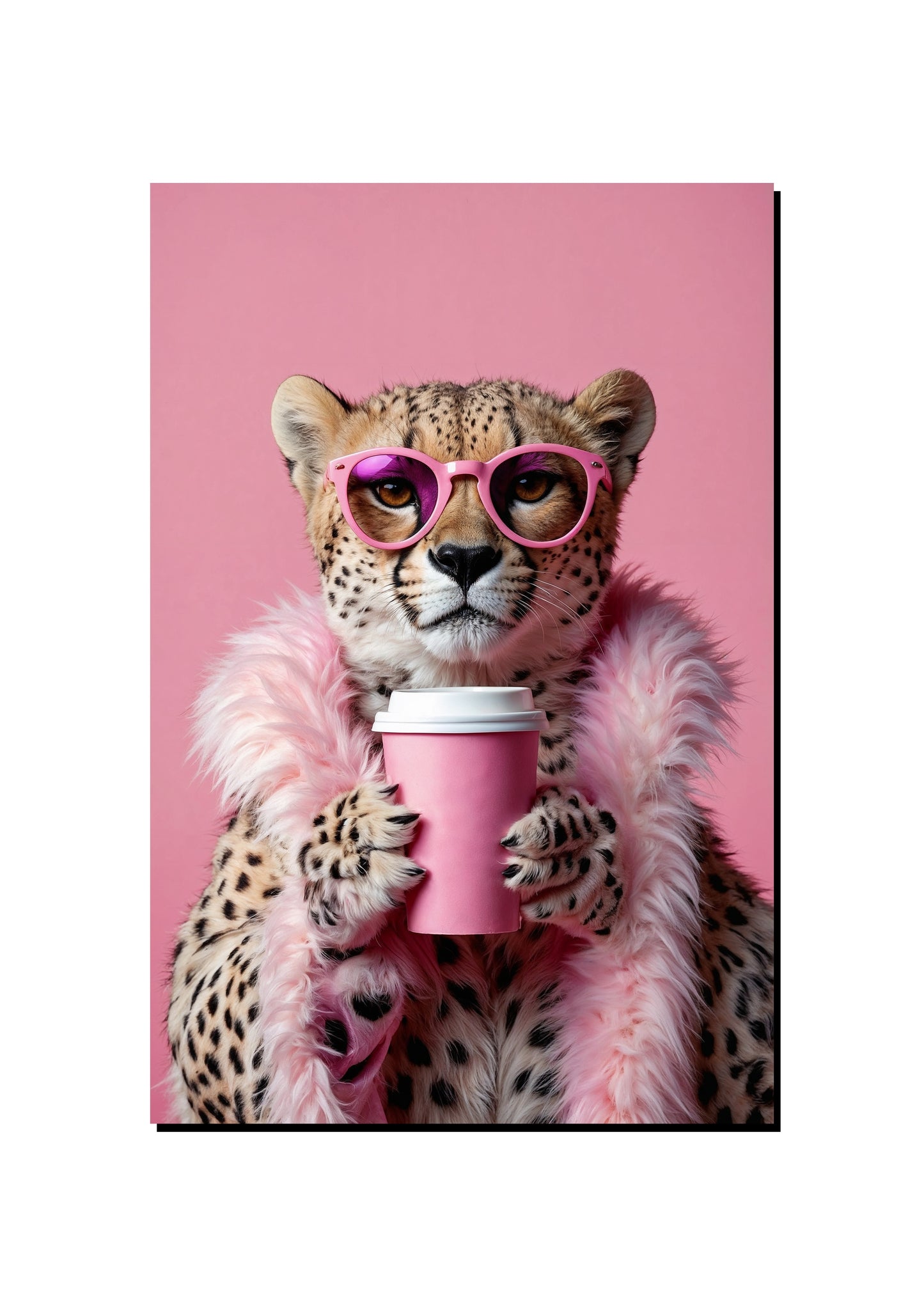 Luxury Cheetah Coffee Wall Art art print