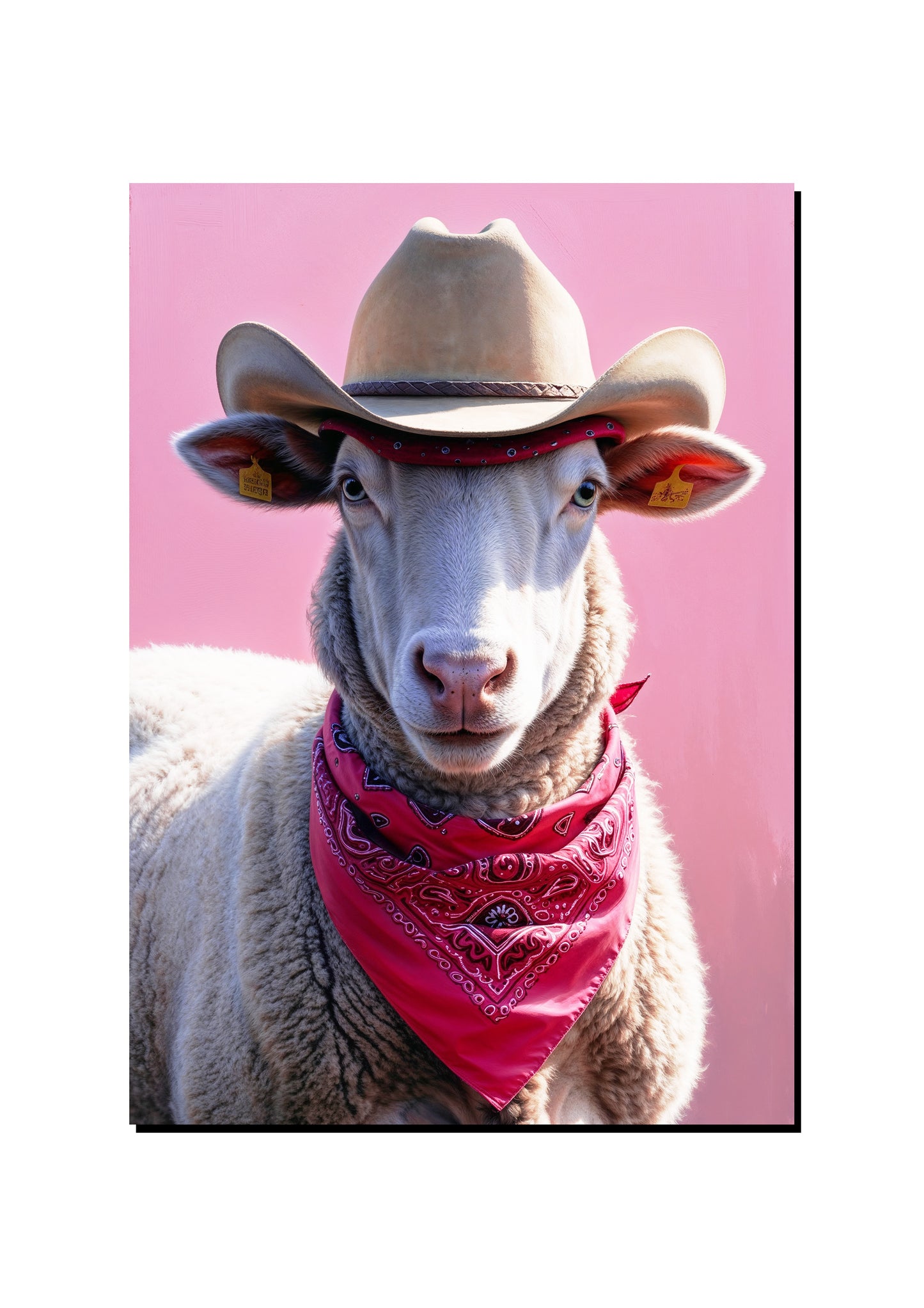 Pink Cowboy Sheep art print
