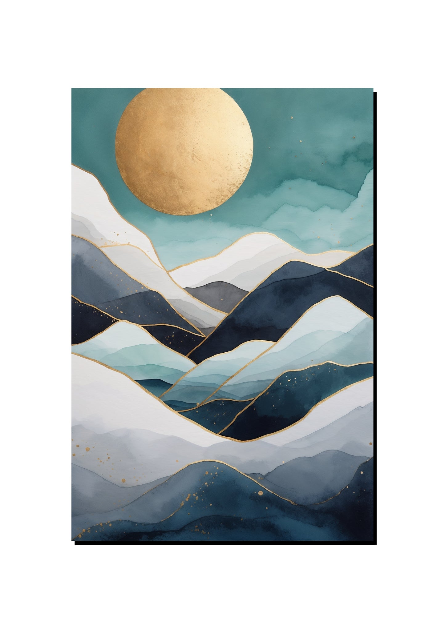 Golden Moon Facing Left art print