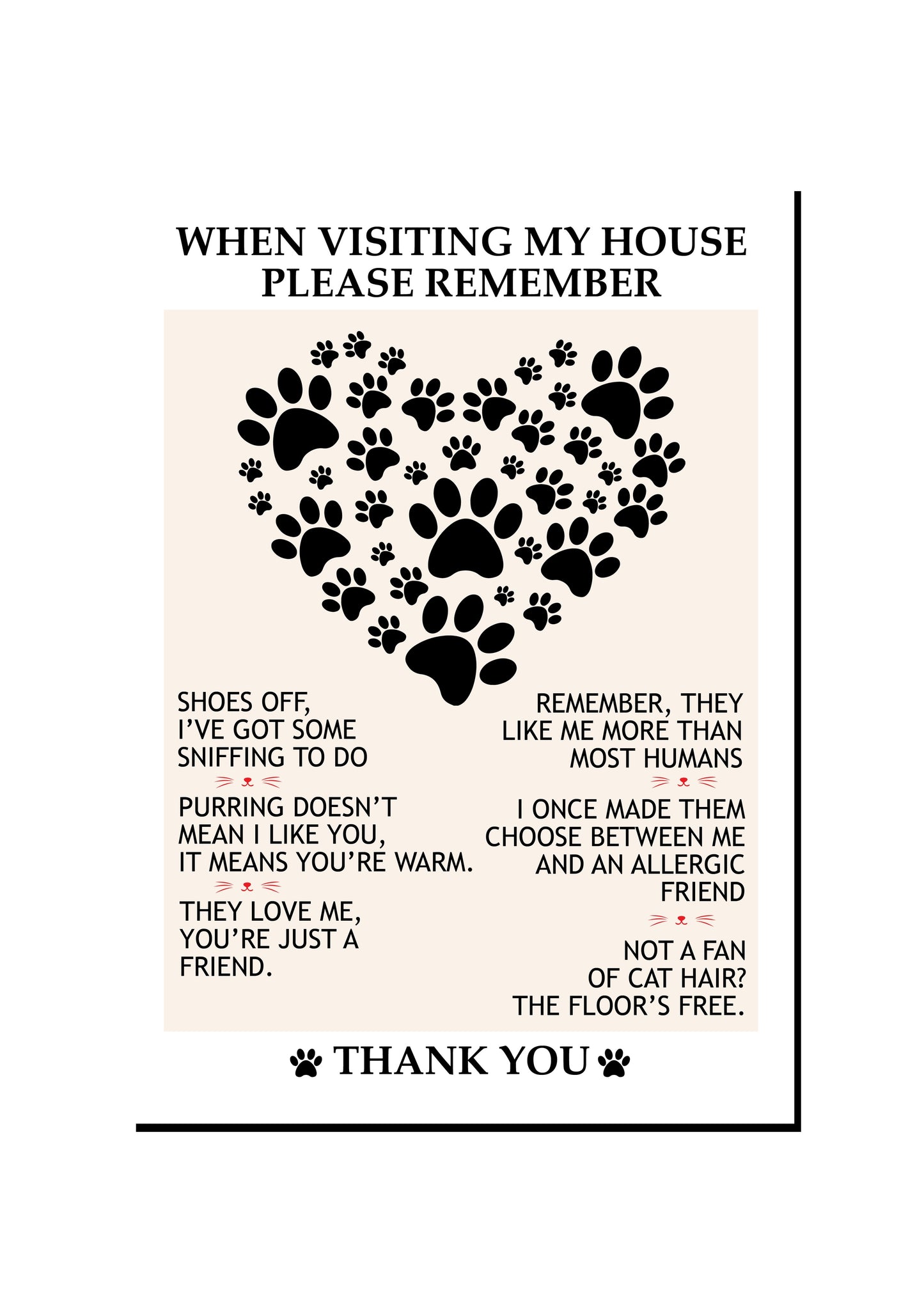 Cat Love Heart art print