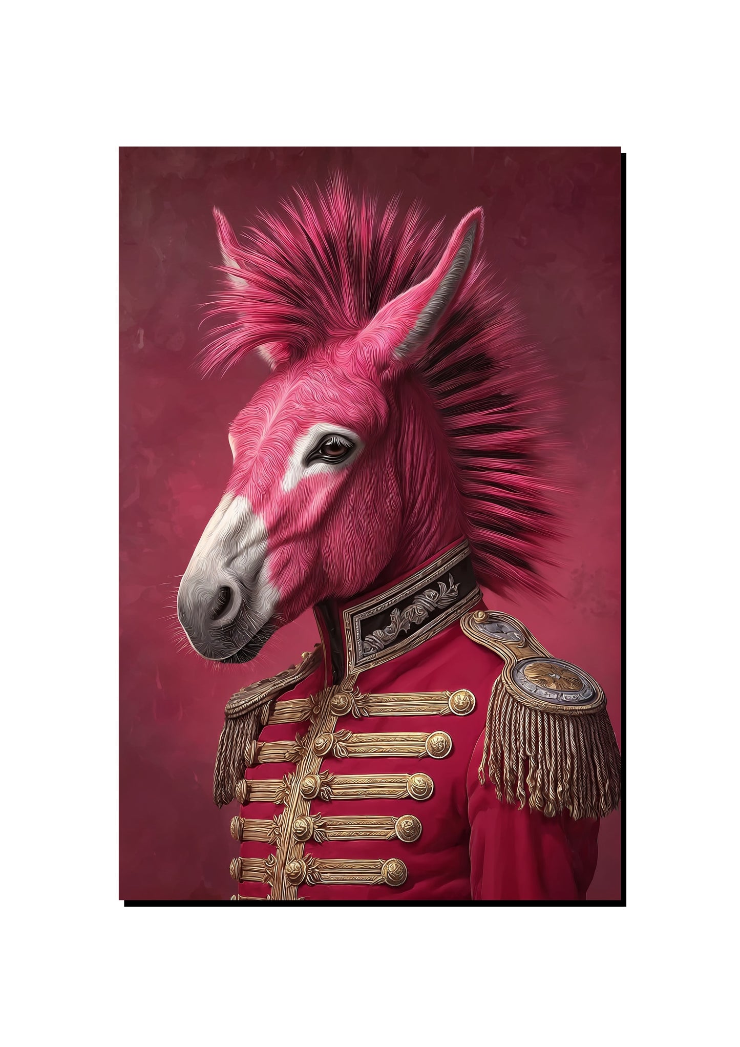 Red Punk Donkey Wall Art art print