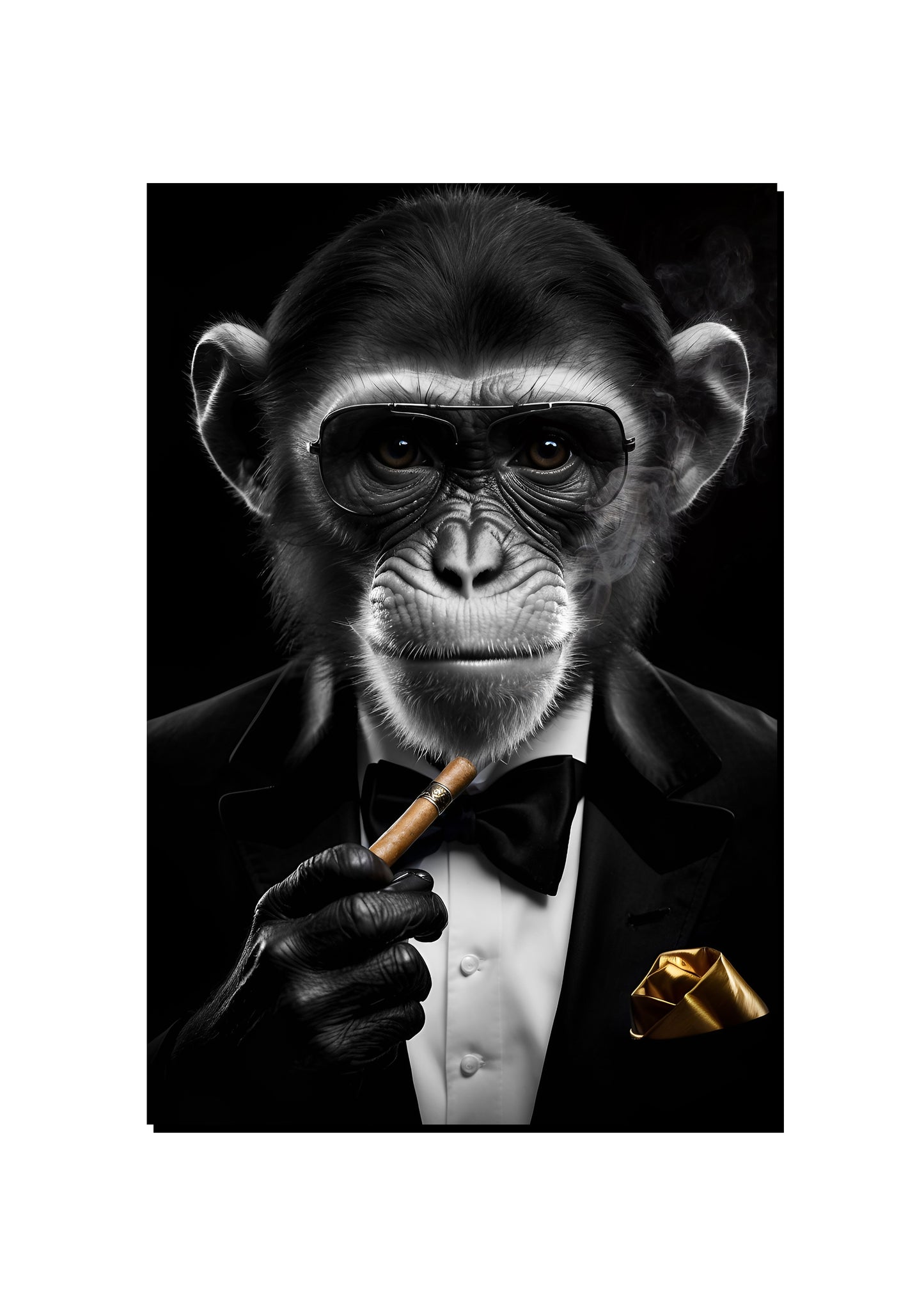 Sophisticated Monkey in a Tuxedo with Cigar art print