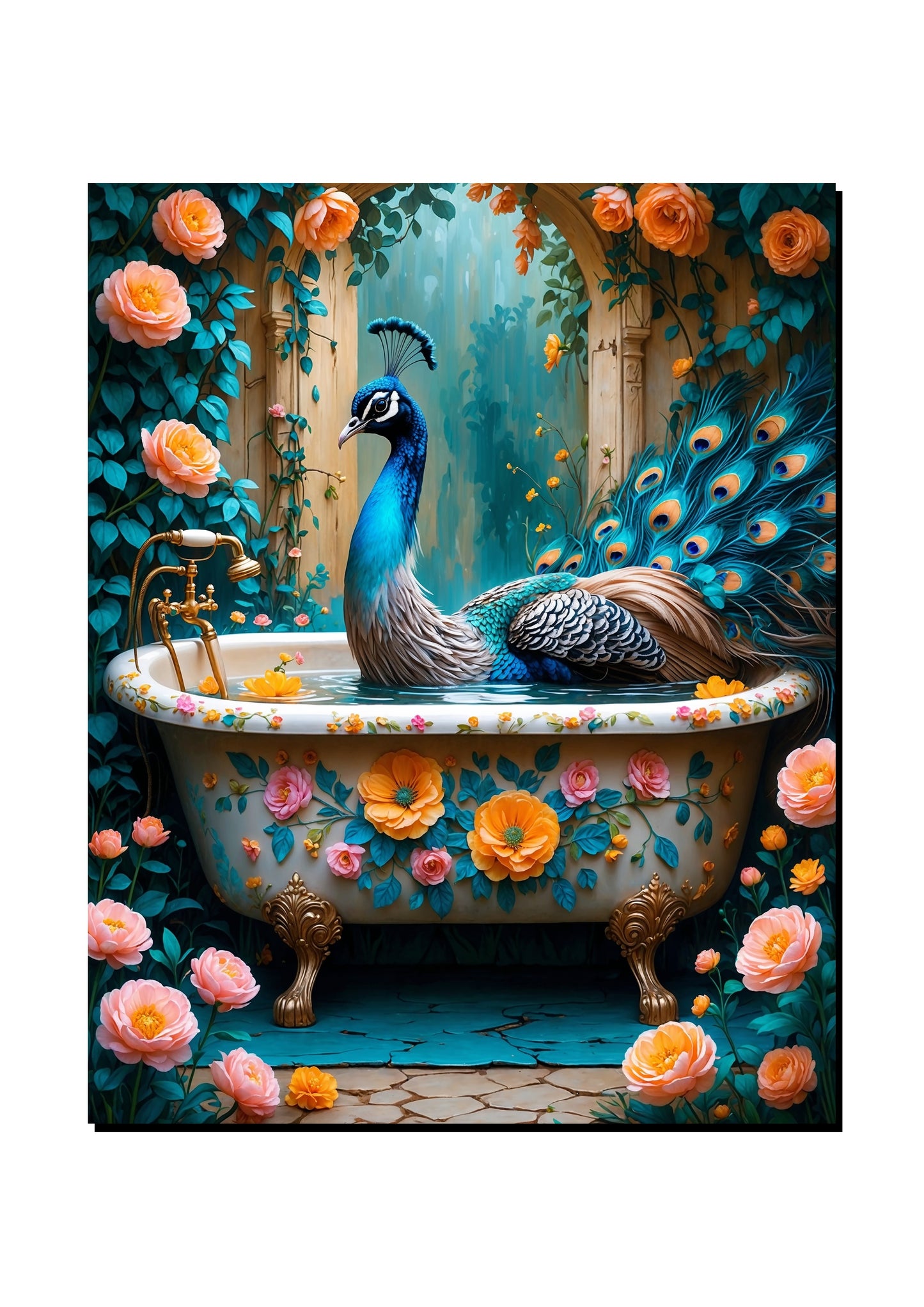 Peacock Bathroom Wall Art art print