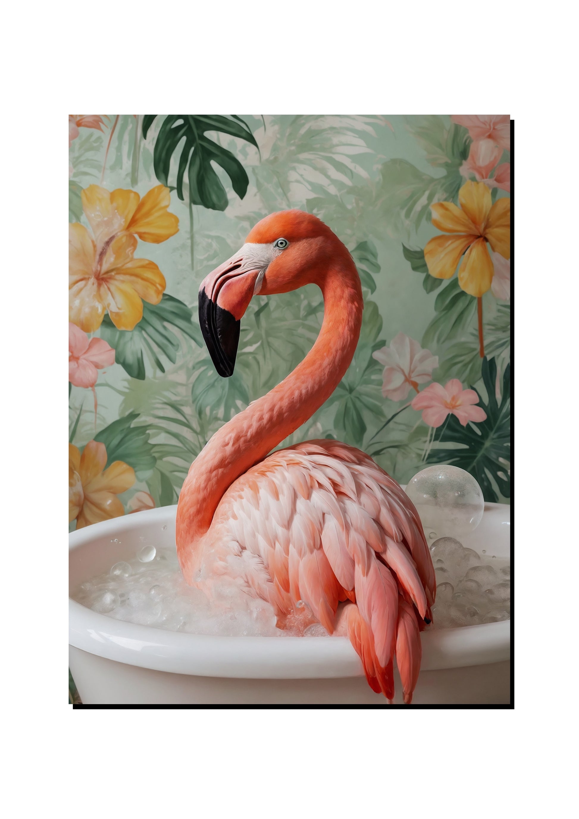Flamingo Bathroom Wall Art art print