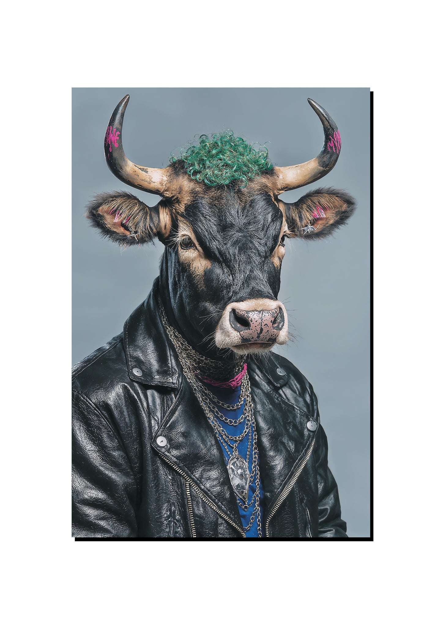 Punk Bull Wall Art art print
