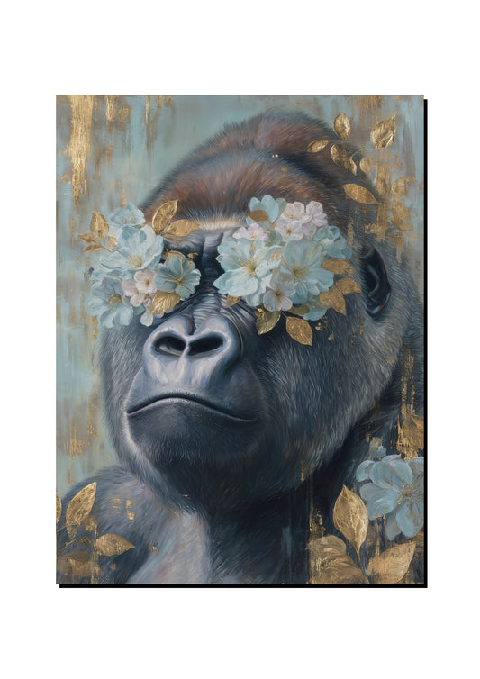 Floral Gorilla Wall Art art print