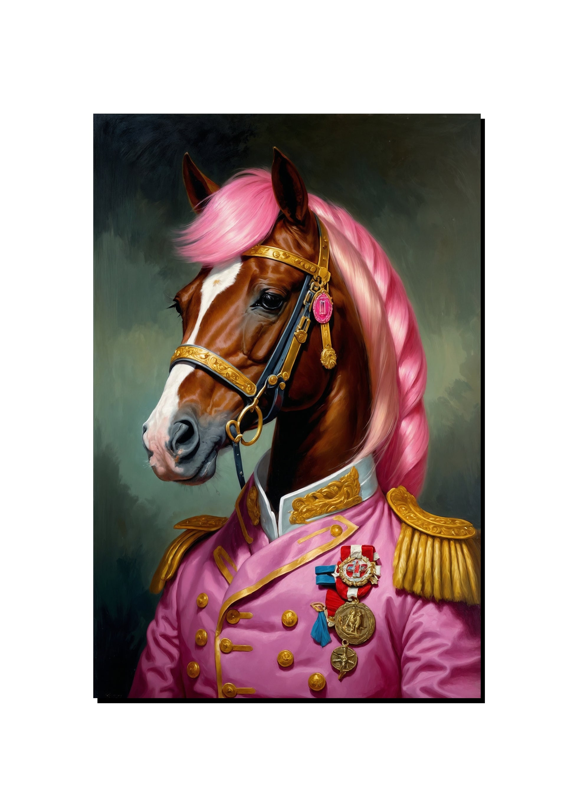 Pink Royal Horse Wall Art art print