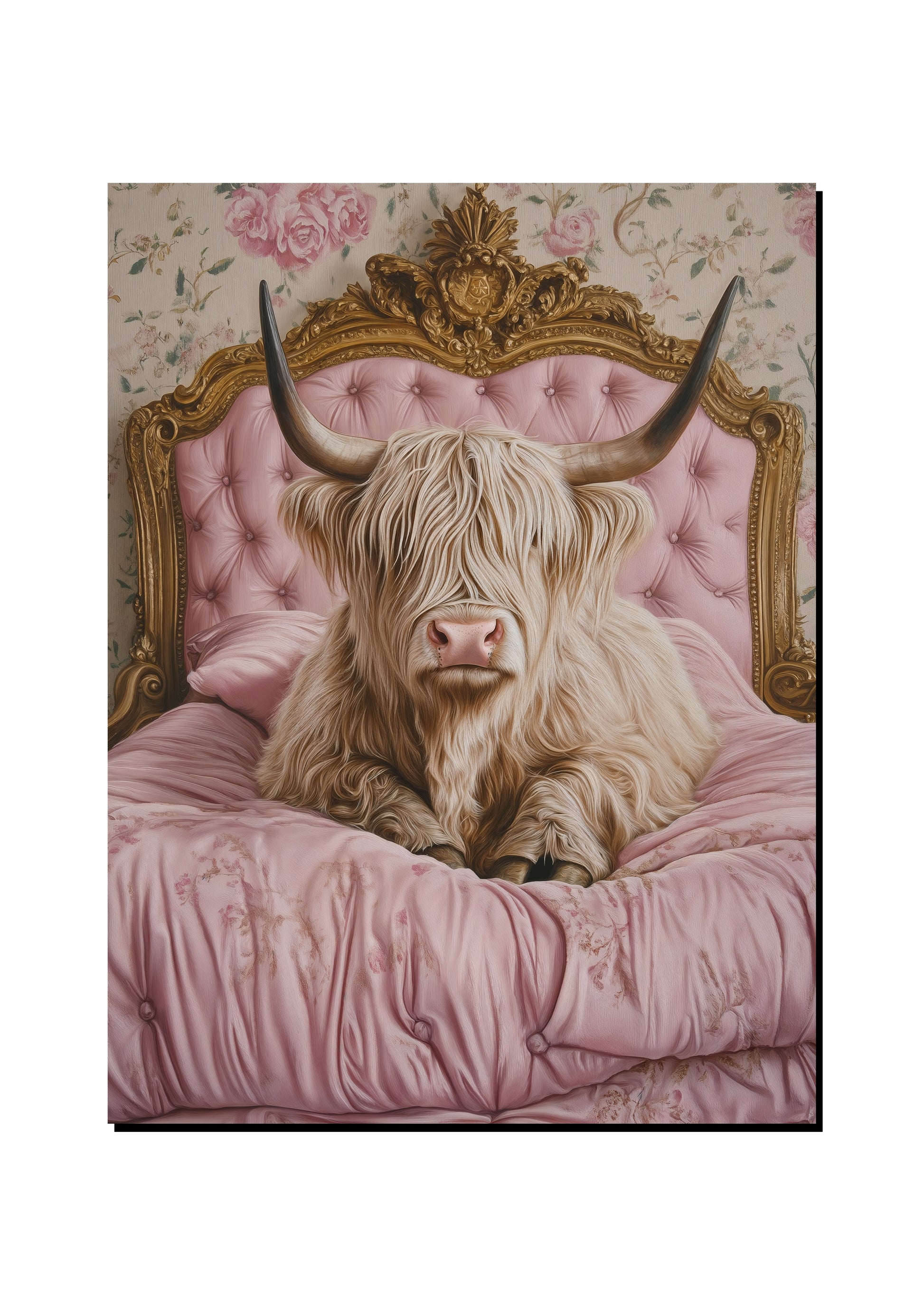 Luxury Highland Cow Wall Art art print