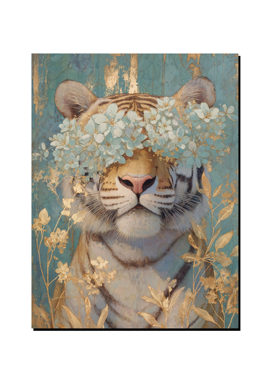 Floral Cat Wall Art art print