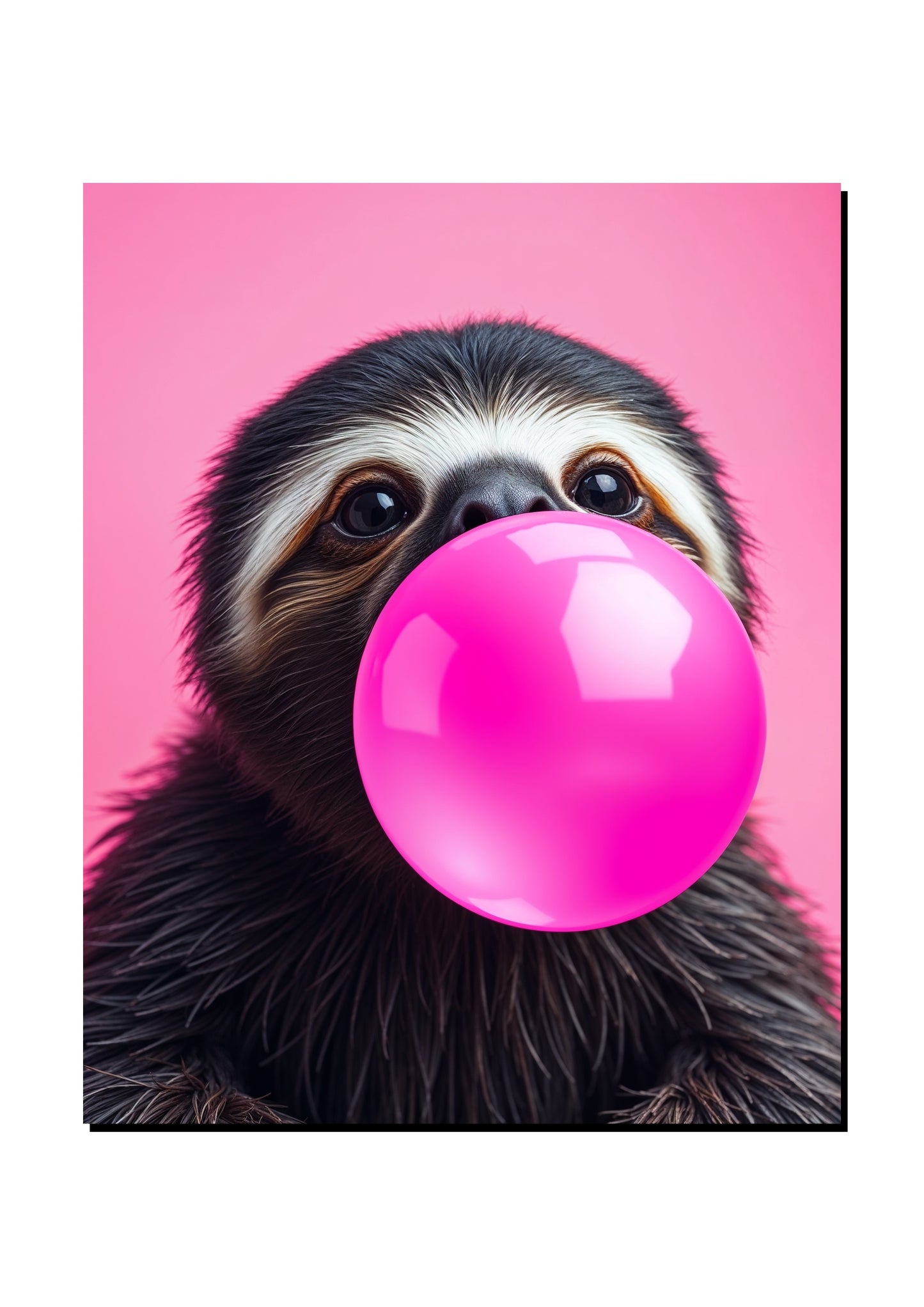 Funny Sloth Bubblegum Wall Art art print