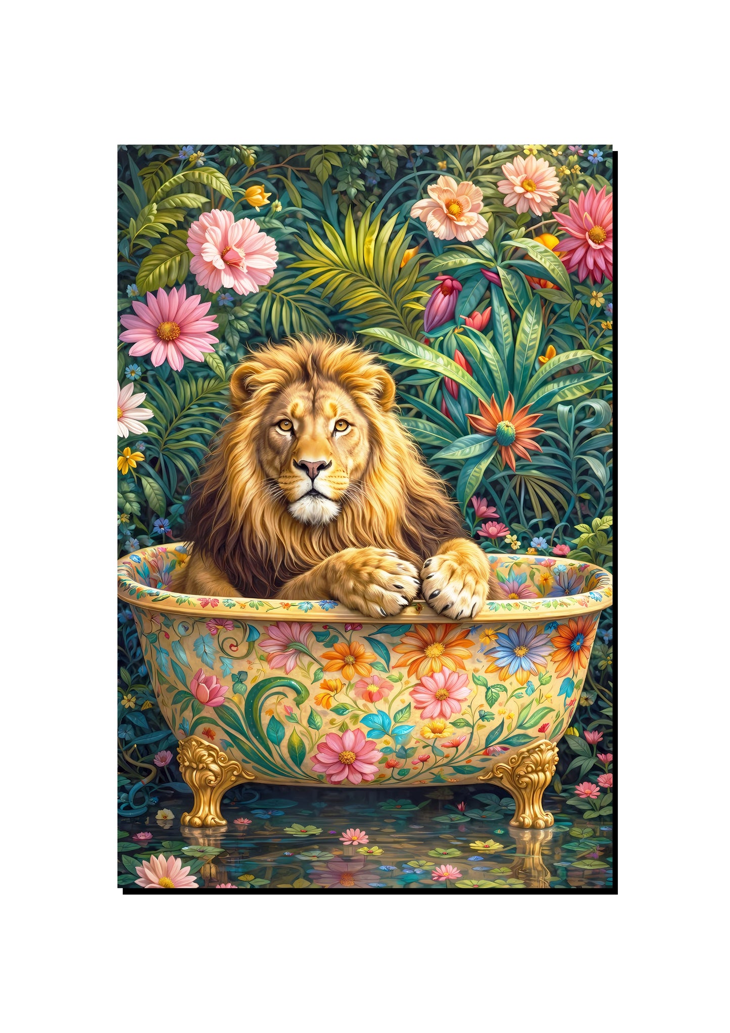 Luxury Lion Bathtub Wall Art Print art print
