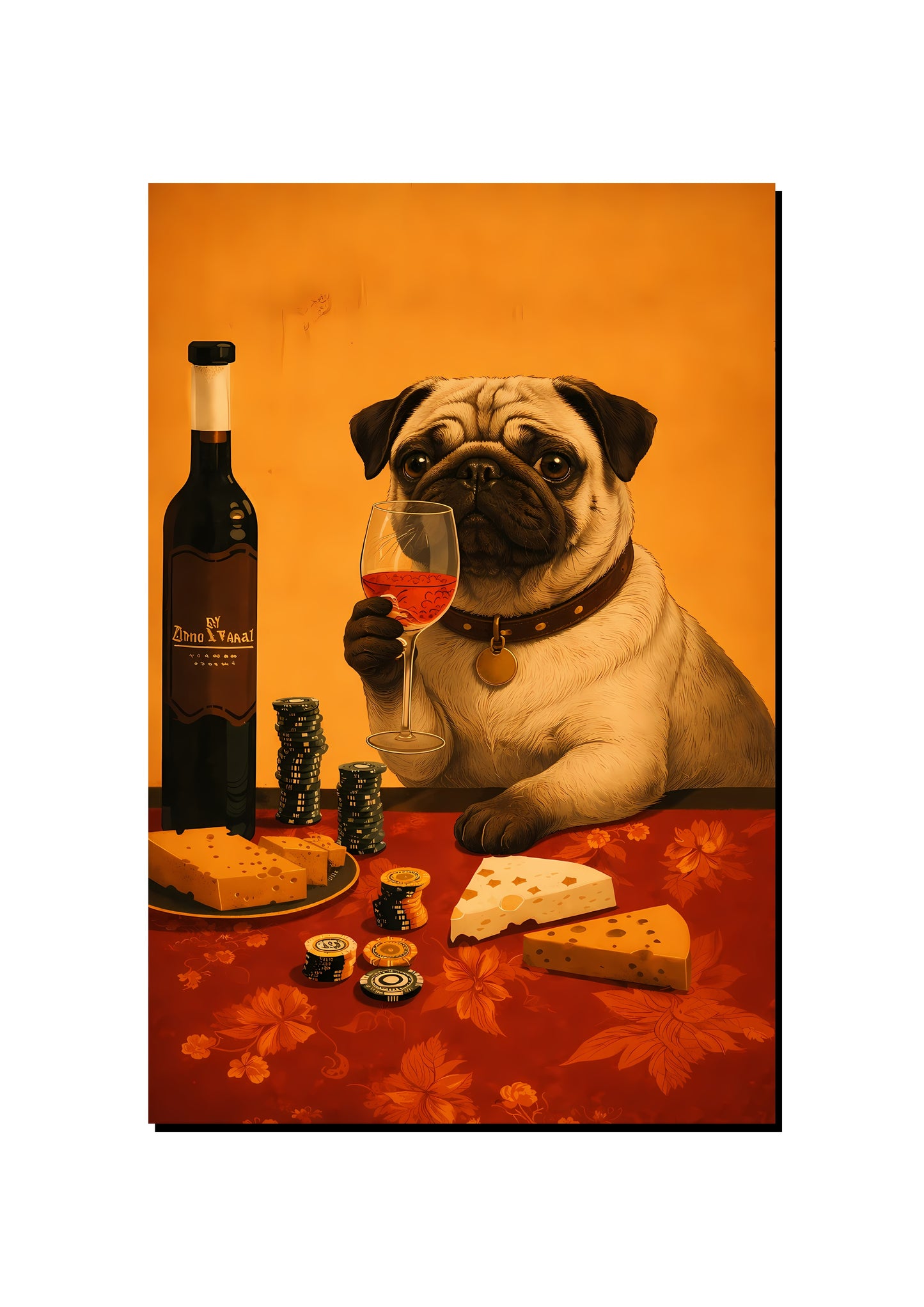 Funny Pug Dinner Wall Art Print art print