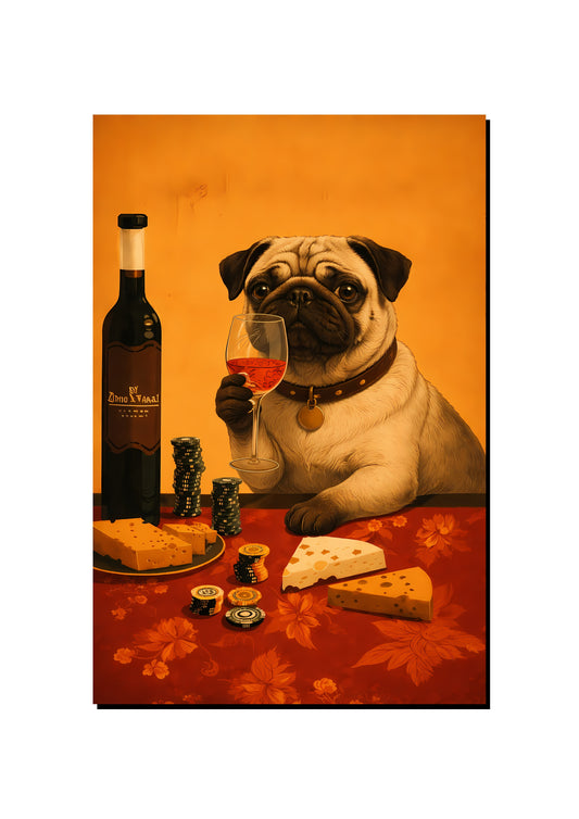 Funny Pug Dinner Wall Art Print art print