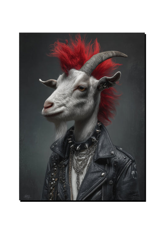 Goat Punk Portrait Wall Art Print art print