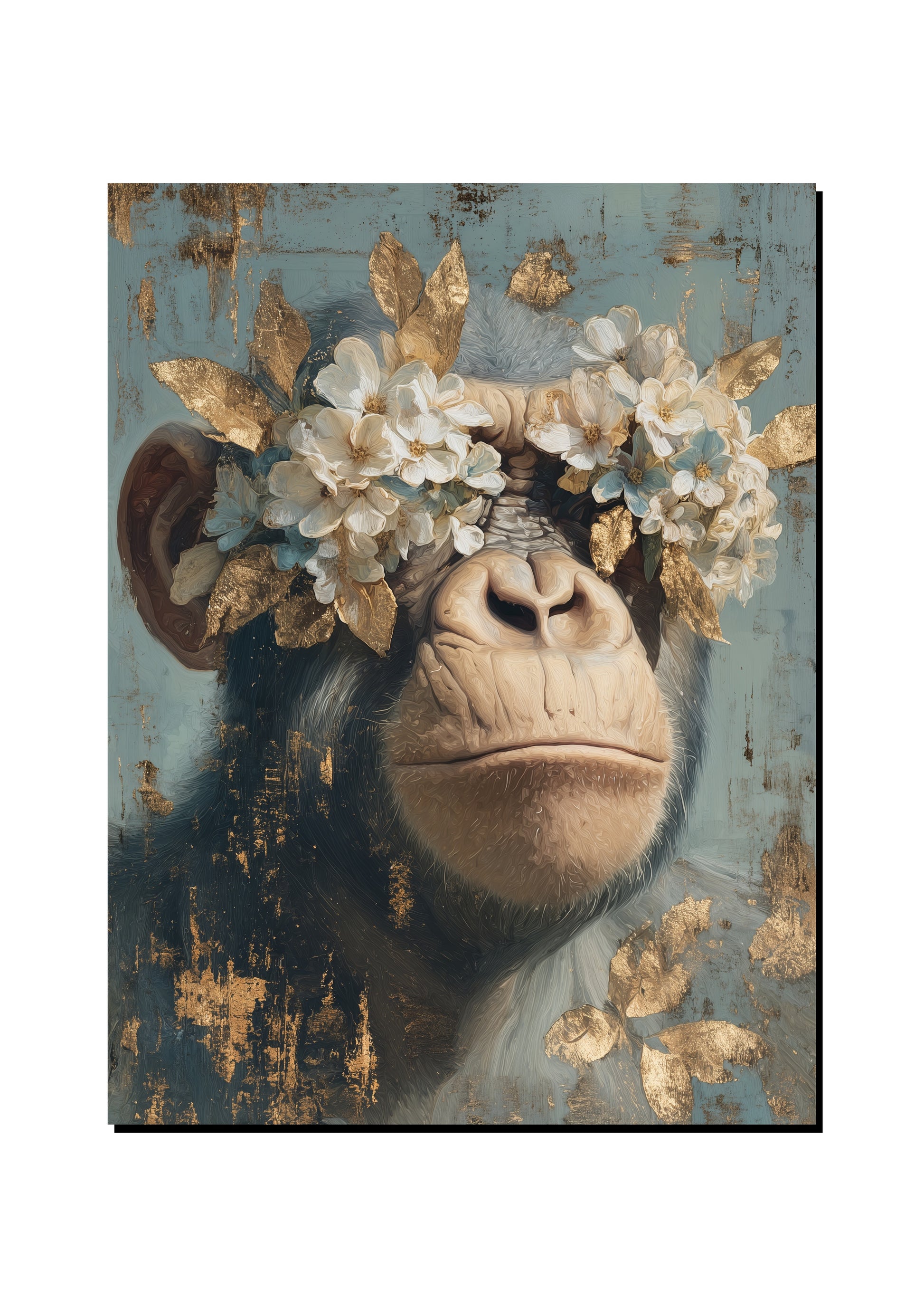 Floral Monkey Wall Art art print