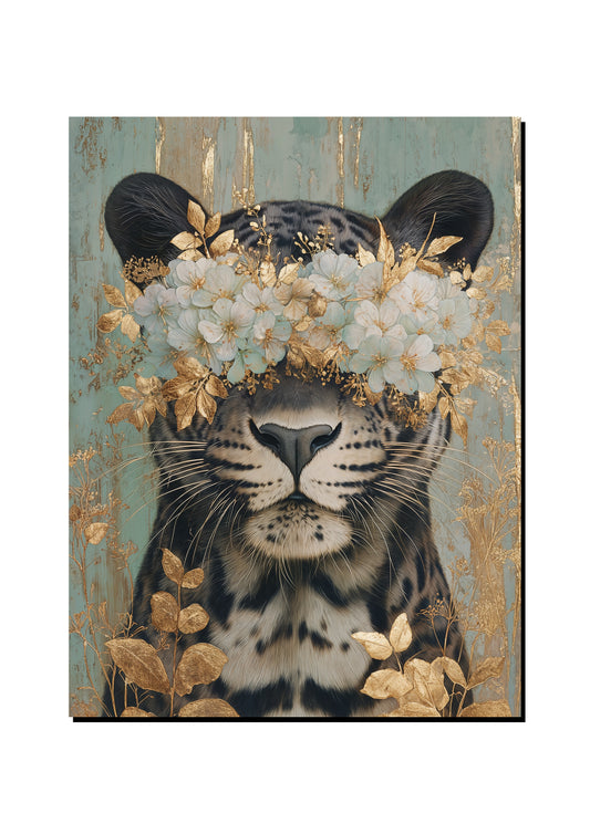 Floral Leopard Wall Art Print art print