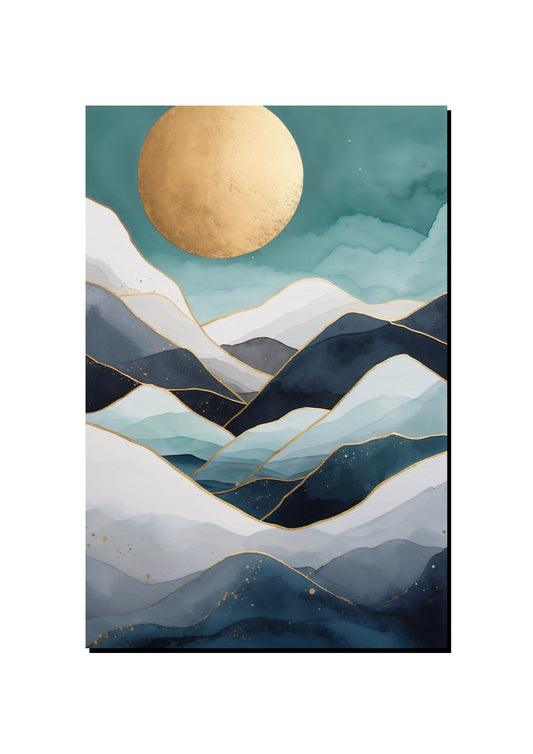 Golden Moon Facing Left art print