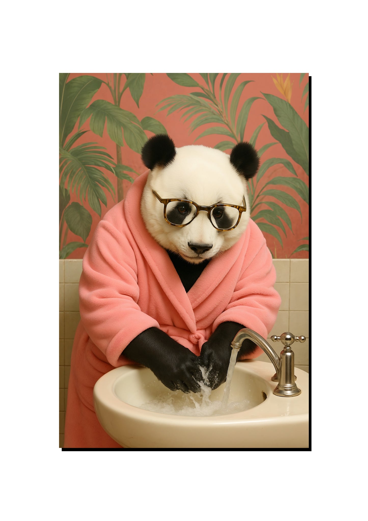 Funny Panda Bathroom Wall Art art print