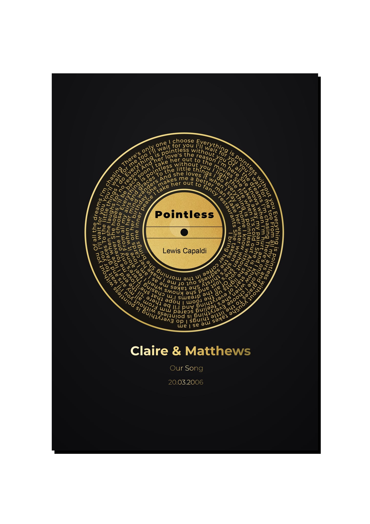 Personalised Couple Record Illustration art print