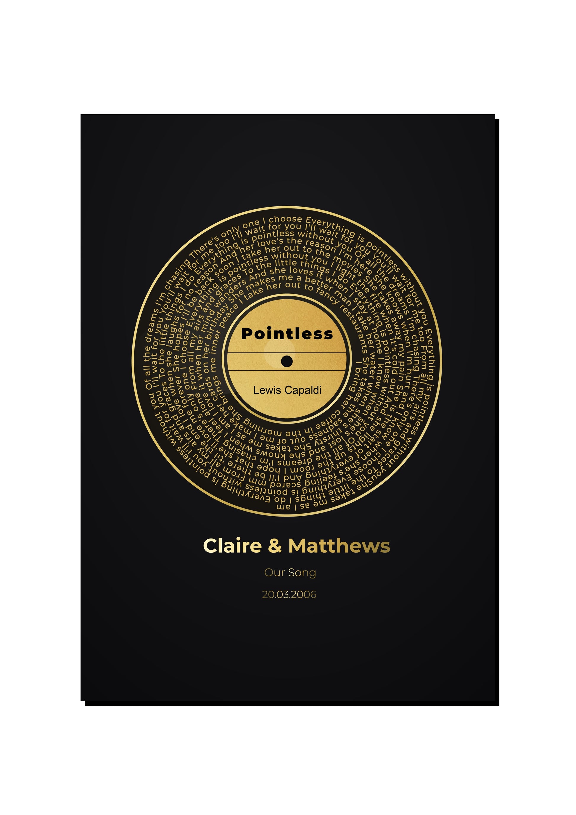 Personalised Couple Record Illustration art print