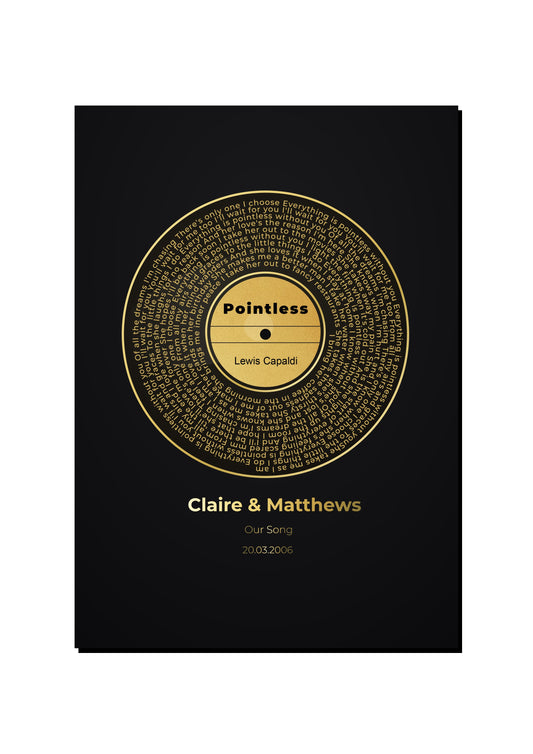 Personalised Couple Record Illustration art print