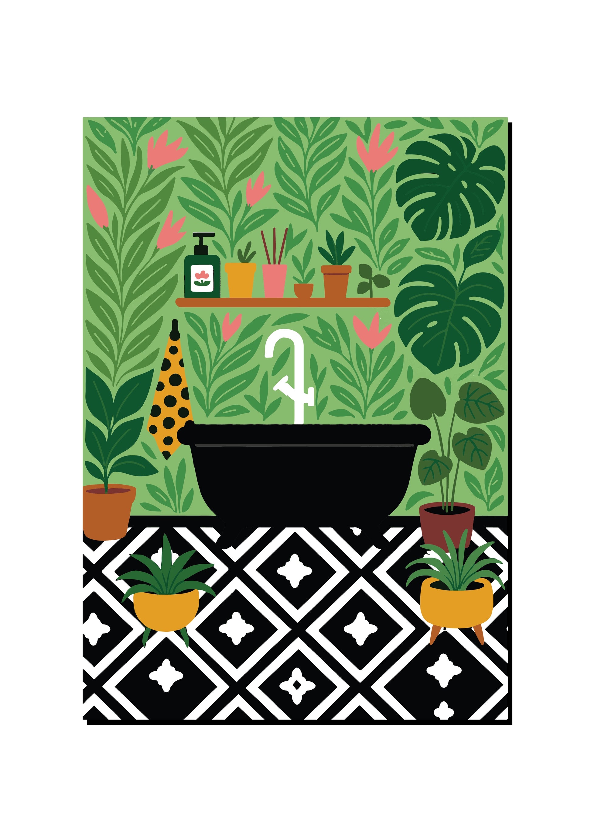 Modern Jungle Bathroom Wall Art Print art print