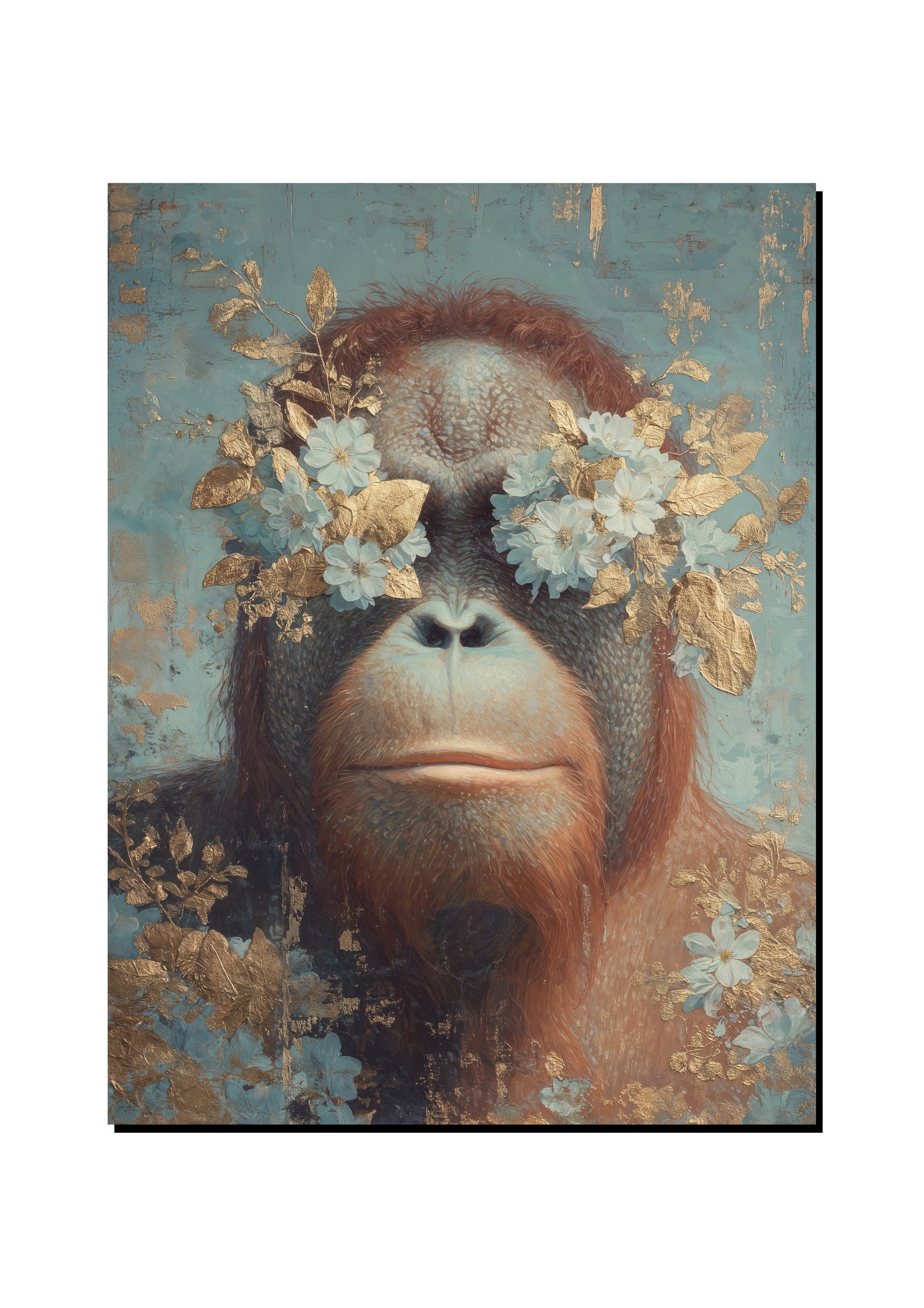 Floral Monkey Wall Art art print