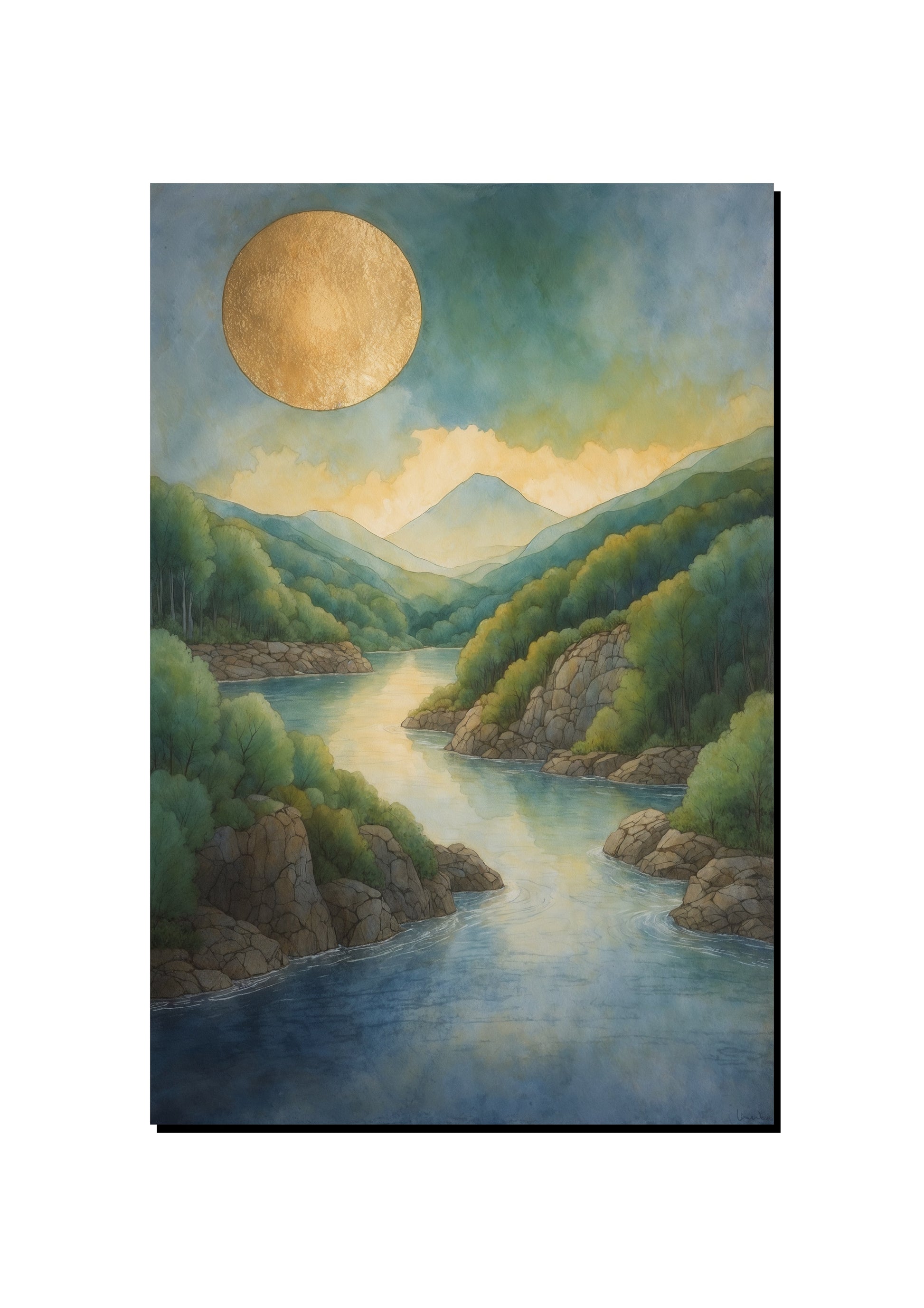 Golden Sun Landscape Wall Art Print art print