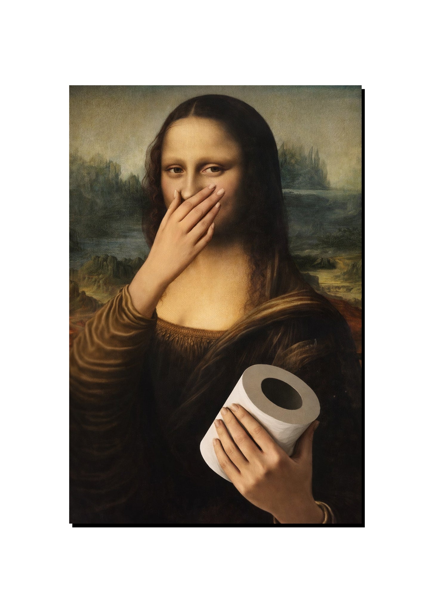 Mona Lisa Pulls a Stink Face art print