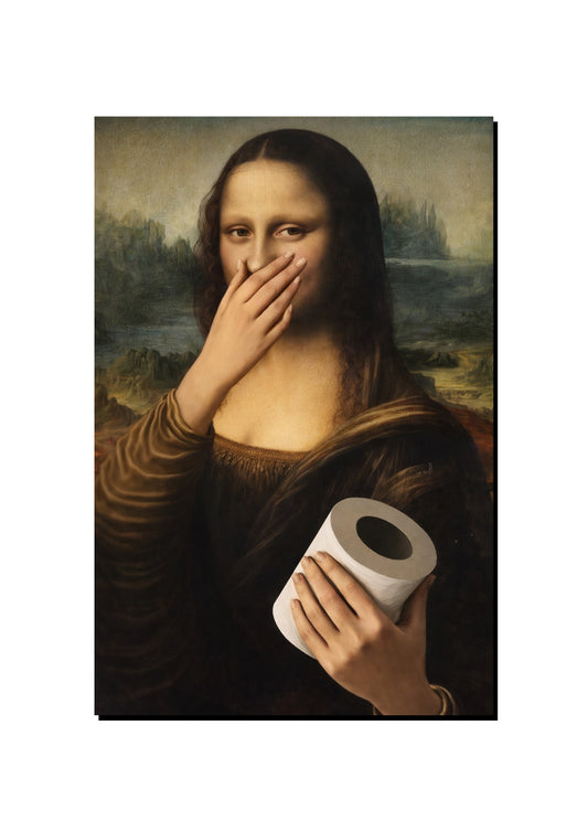 Mona Lisa Pulls a Stink Face art print