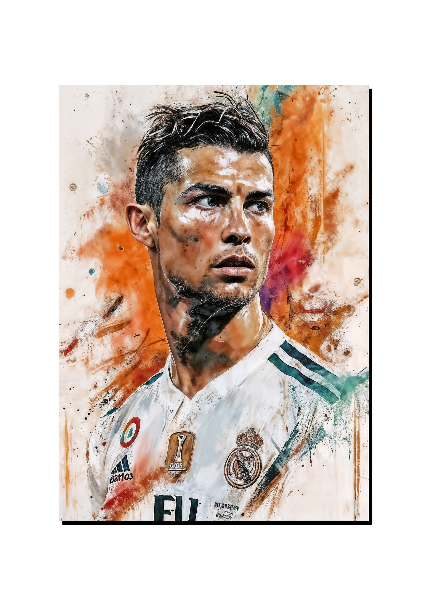 Ronaldo Real Madrid Watercolour art print