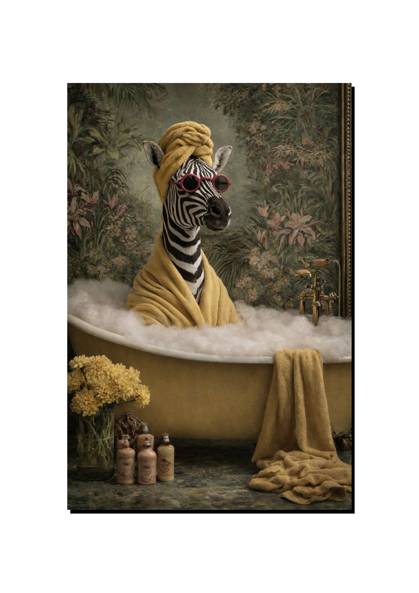 Funny Zebra Bathroom Wall Art art print