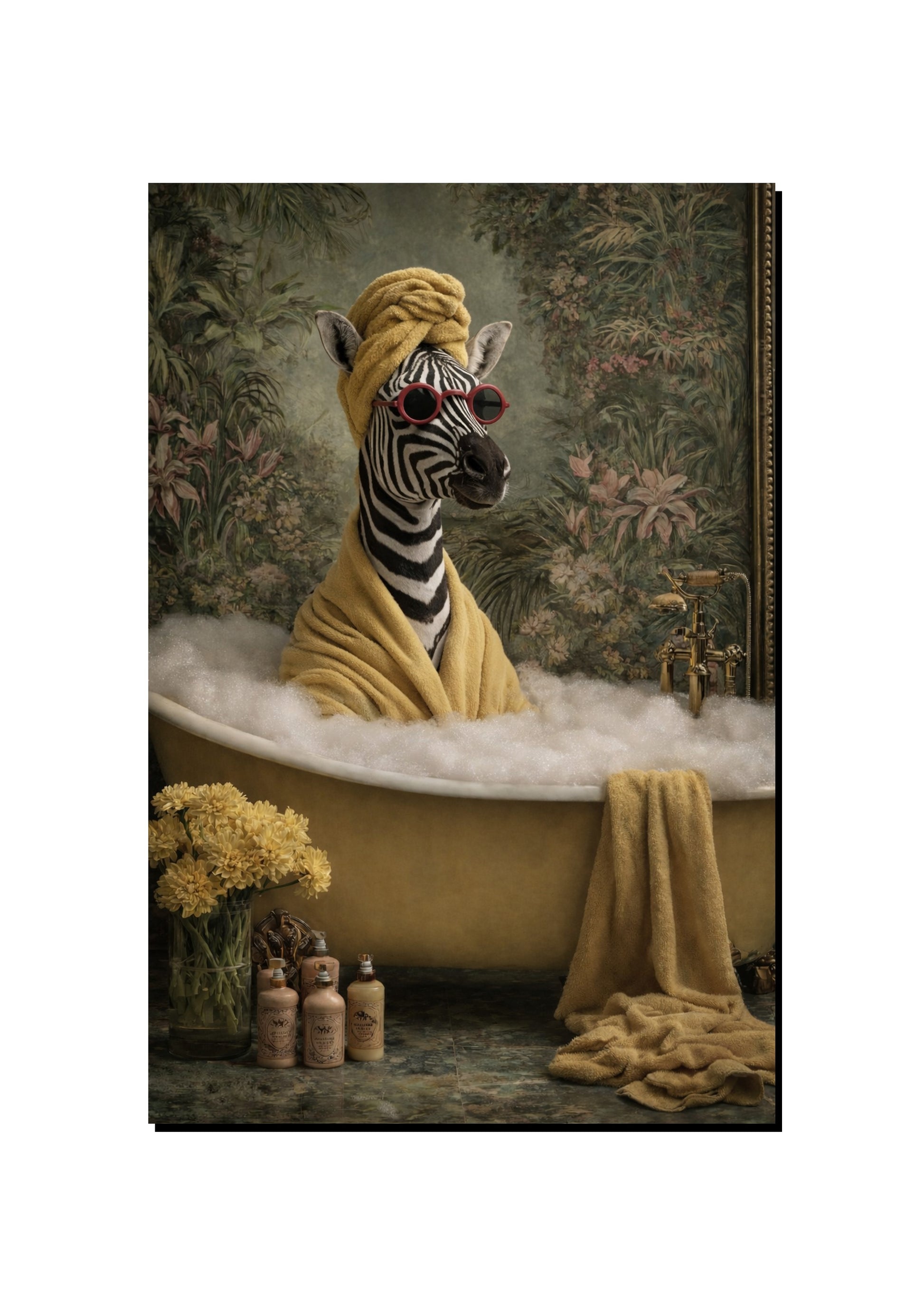 Funny Zebra Bathroom Wall Art art print