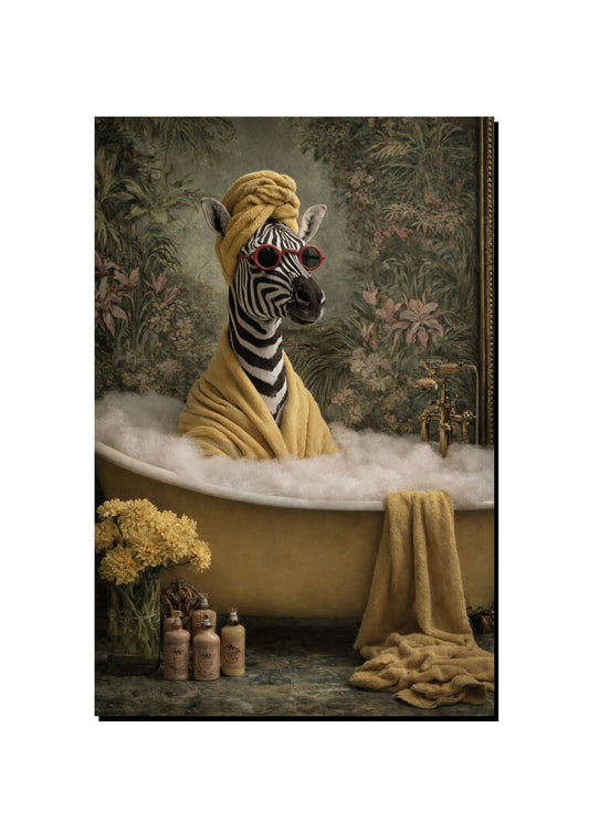 Funny Zebra Bathroom Wall Art art print