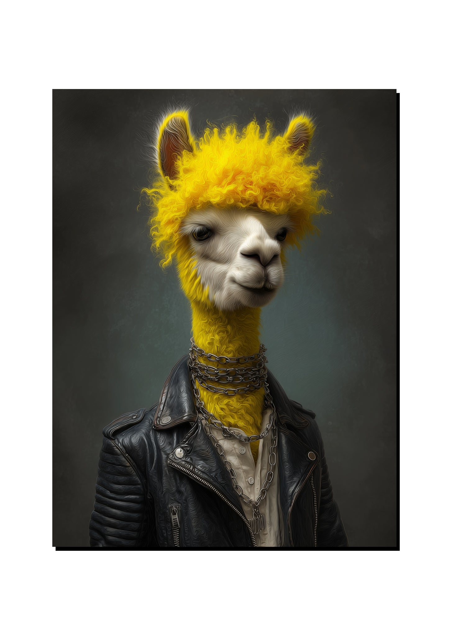 Llama Punk Portrait Wall Art Print art print