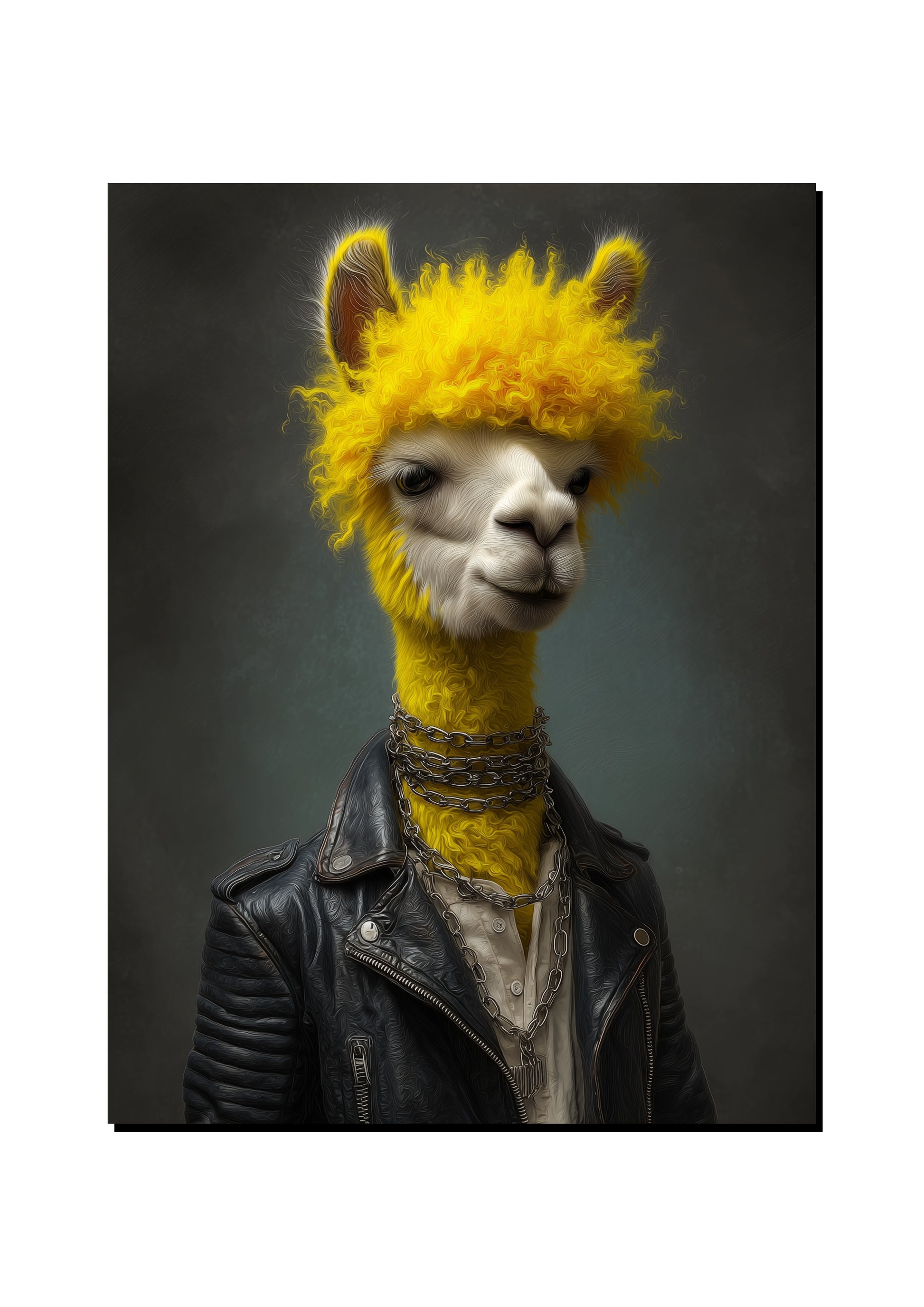 Llama Punk Portrait Wall Art Print art print