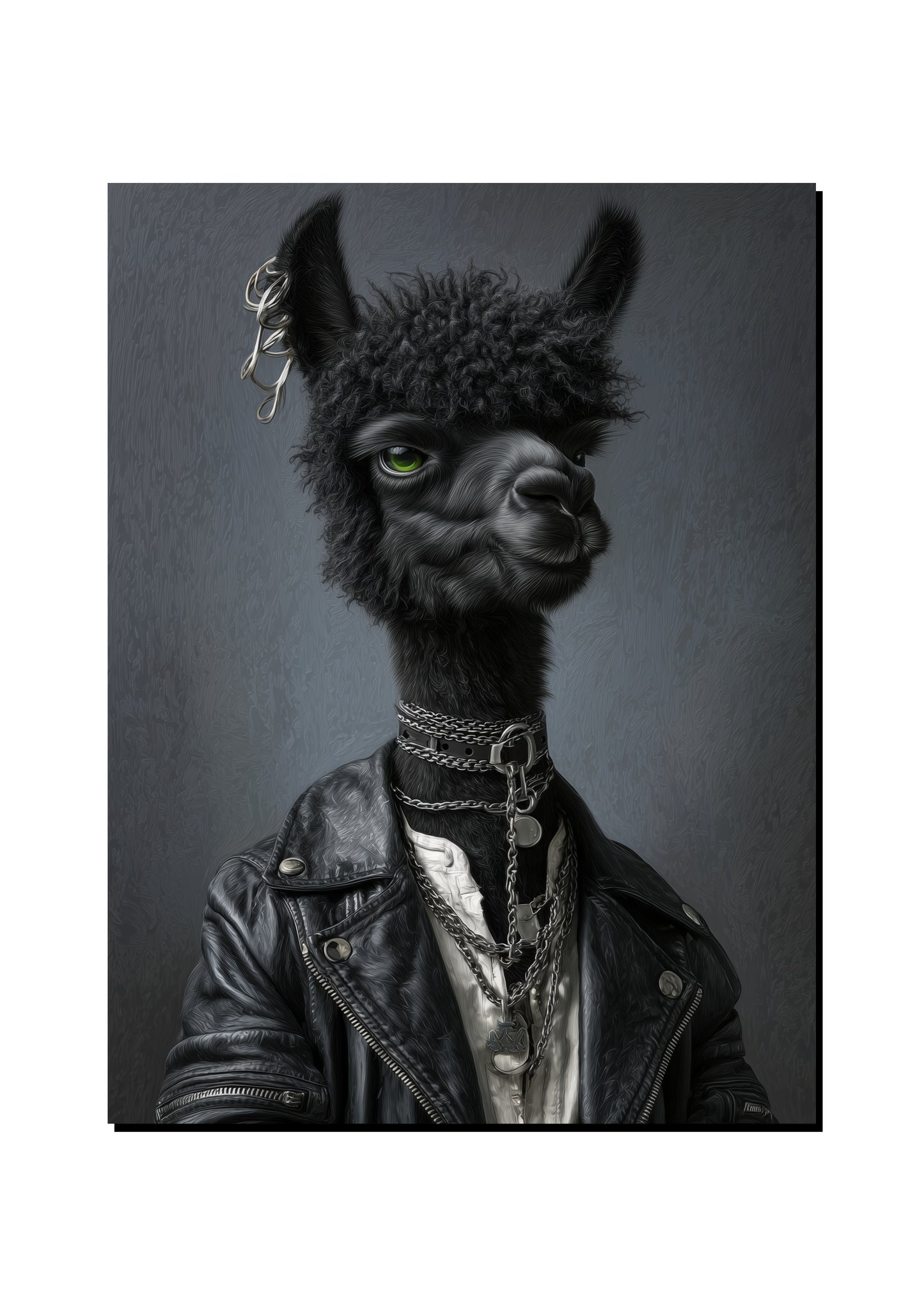 Black Llama Portrait Wall Art Print art print