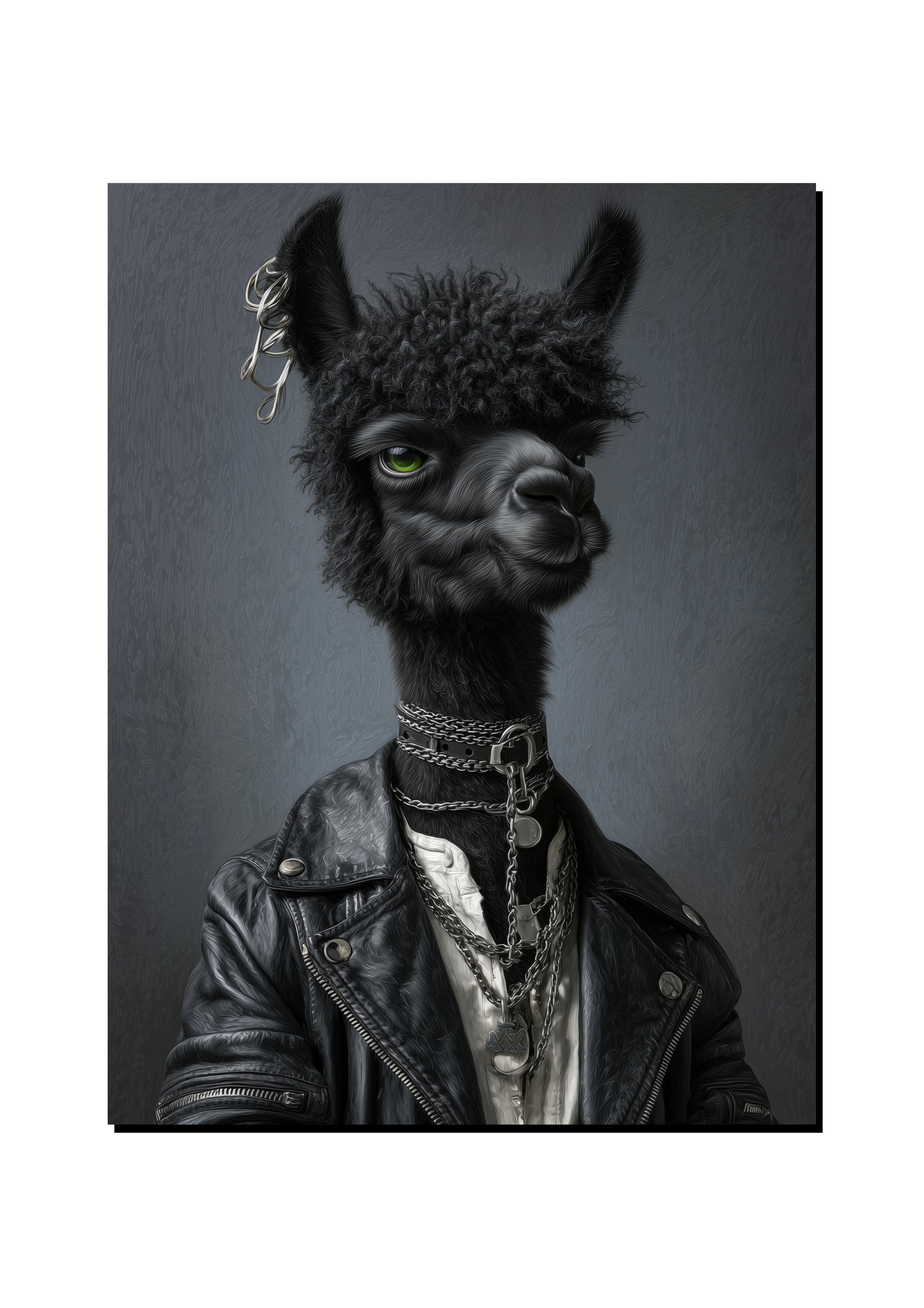 Black Llama Portrait Wall Art Print art print