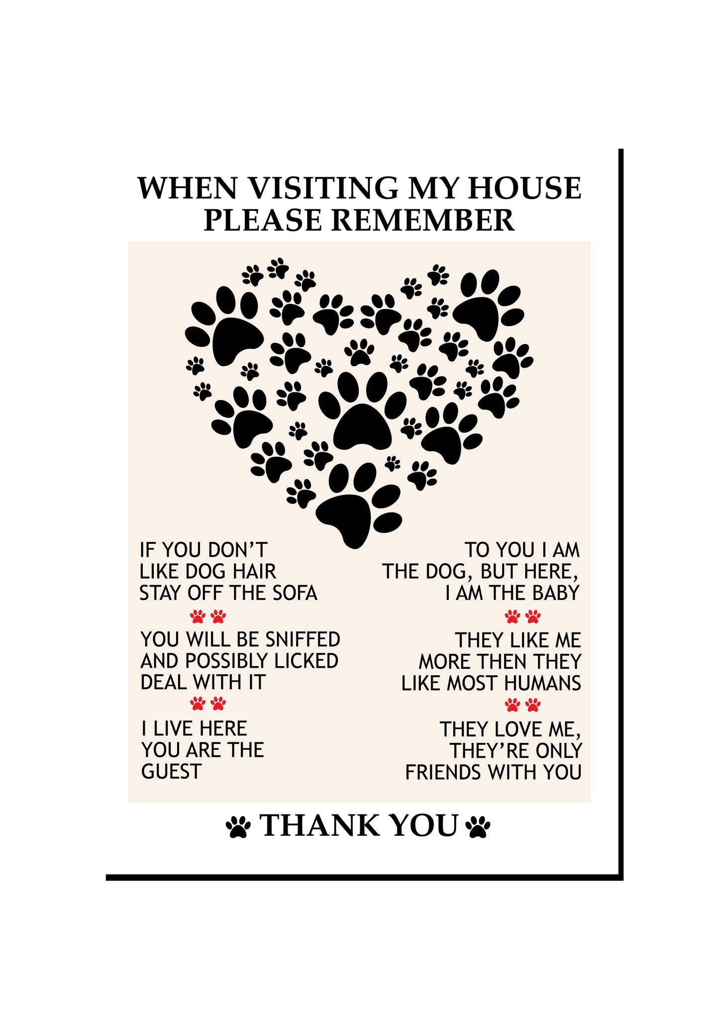 Dog Love Heart art print