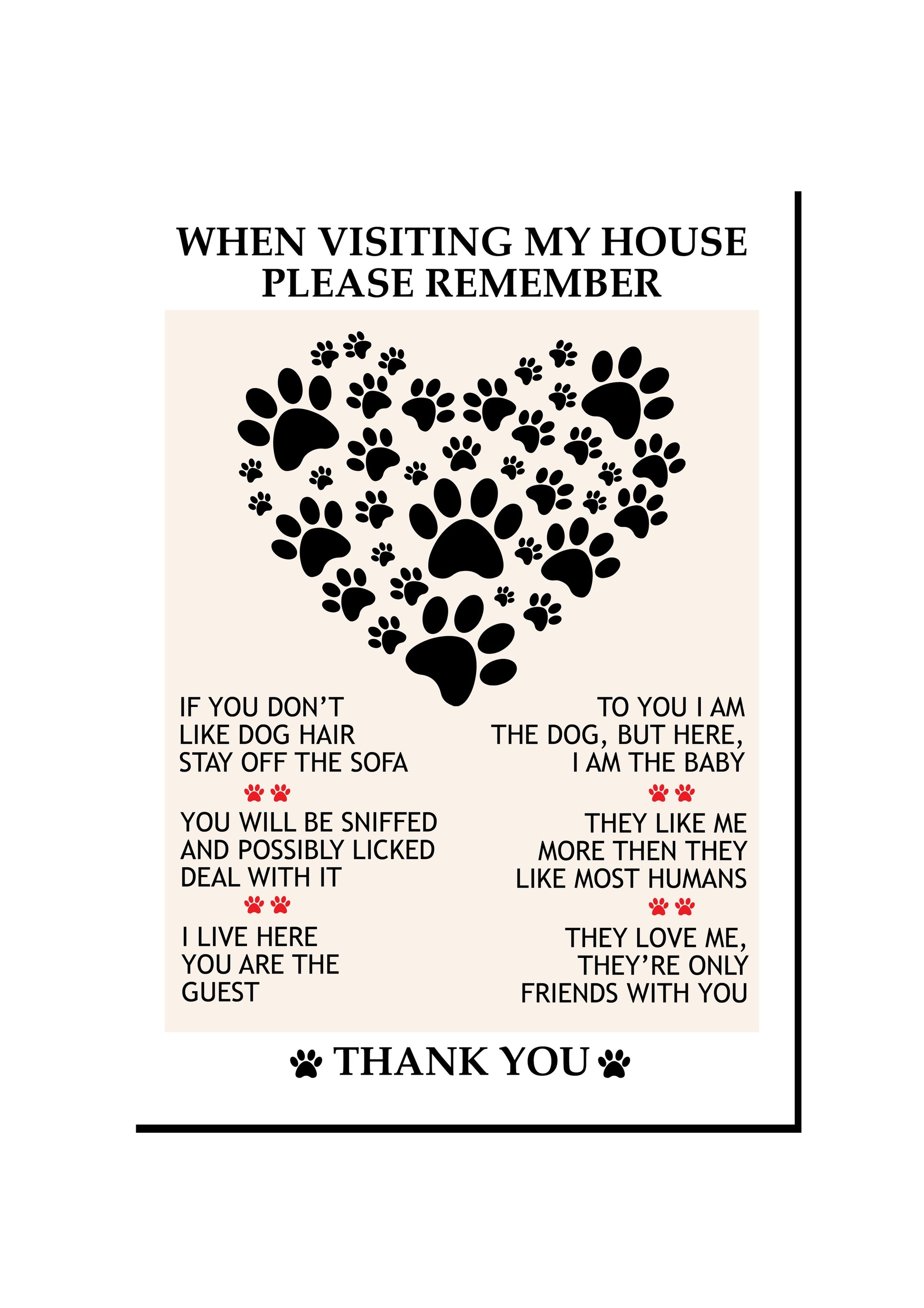 Dog Love Heart art print