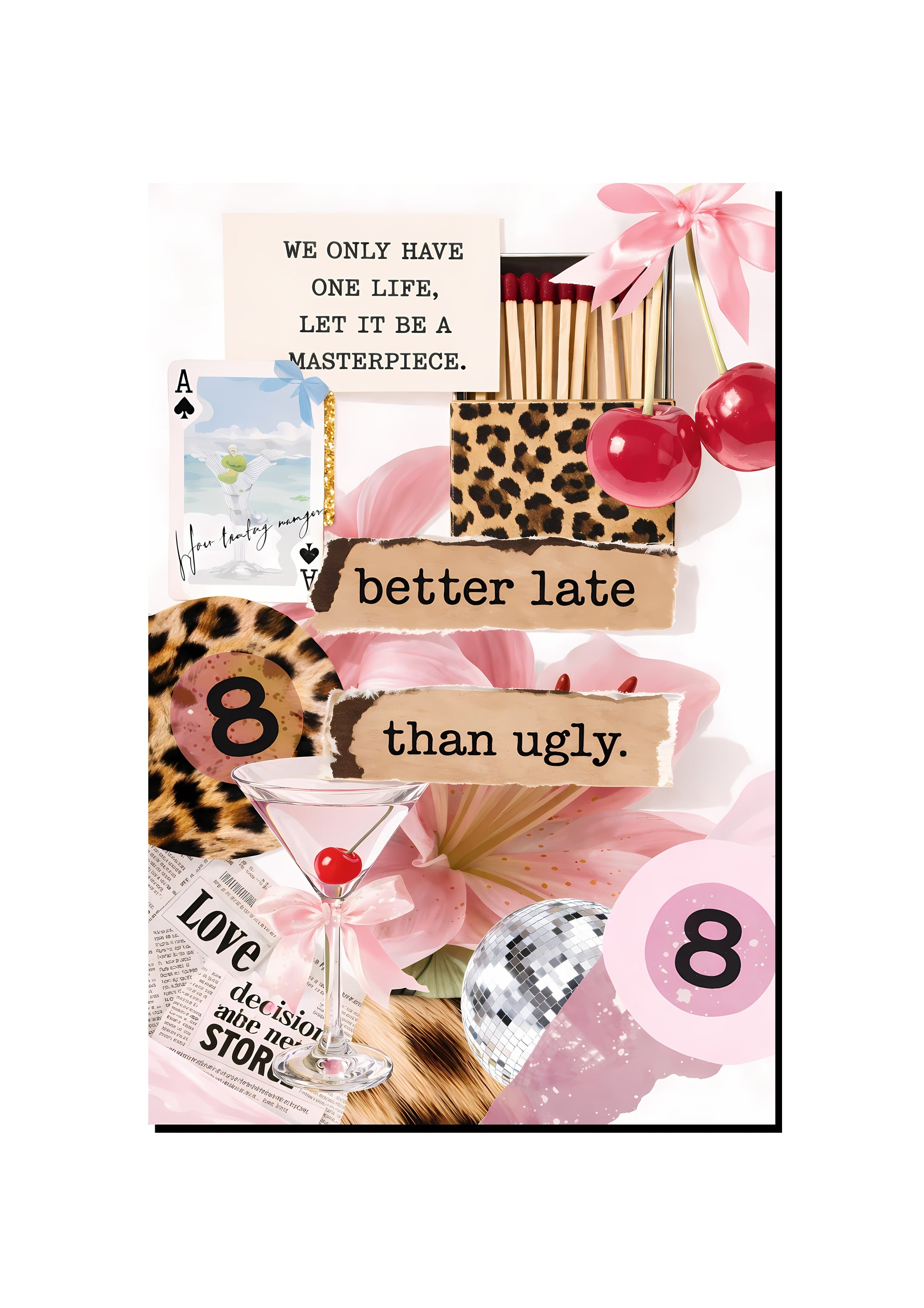 Pink Aesthetic Collage Wall Art Print art print