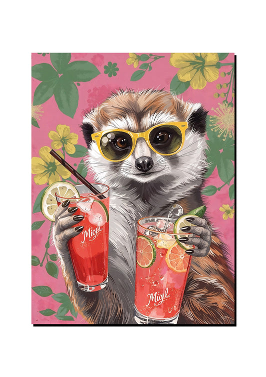 Funny Ferrit Cocktail Wall Art art print