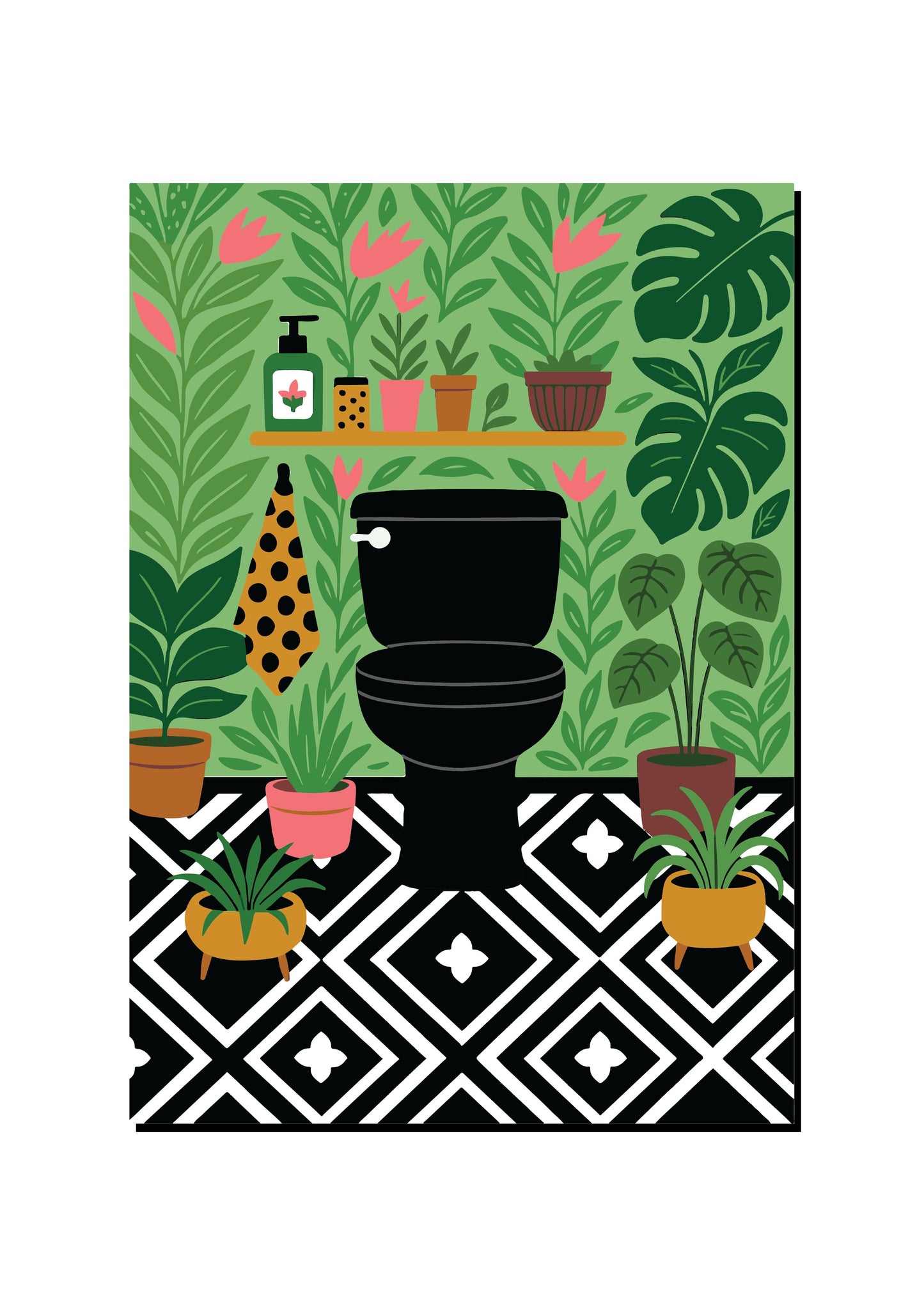 Modern Jungle Bathroom Wall Art Print art print